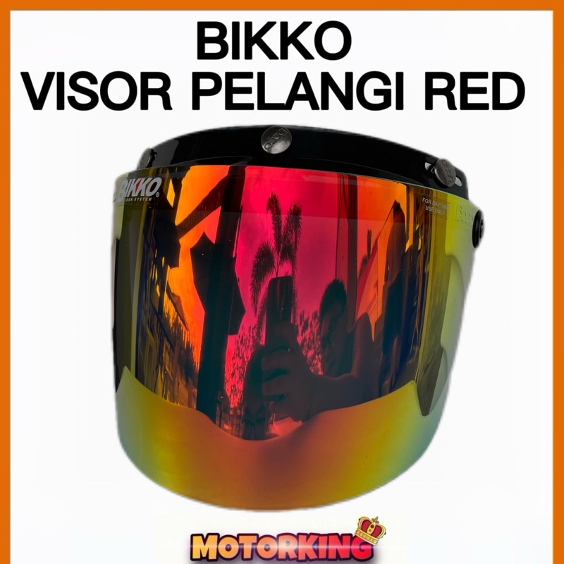BIKKO VISOR PELANGI RED UV PROTECTION VISOR HELMET MS88 MHR BELL MAGNUM