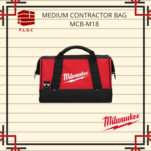 Milwaukee Heavy Duty Canvas Contractor Bag MCB-M18 Size L With Water resistant and Stapping