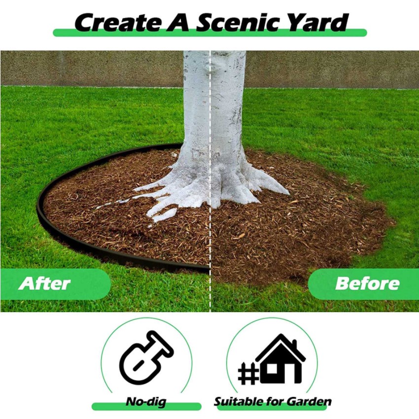 Garden Border 10M Recyclable Lawn Border Garden Edging Border Grass Edging Fence Lawn Edging