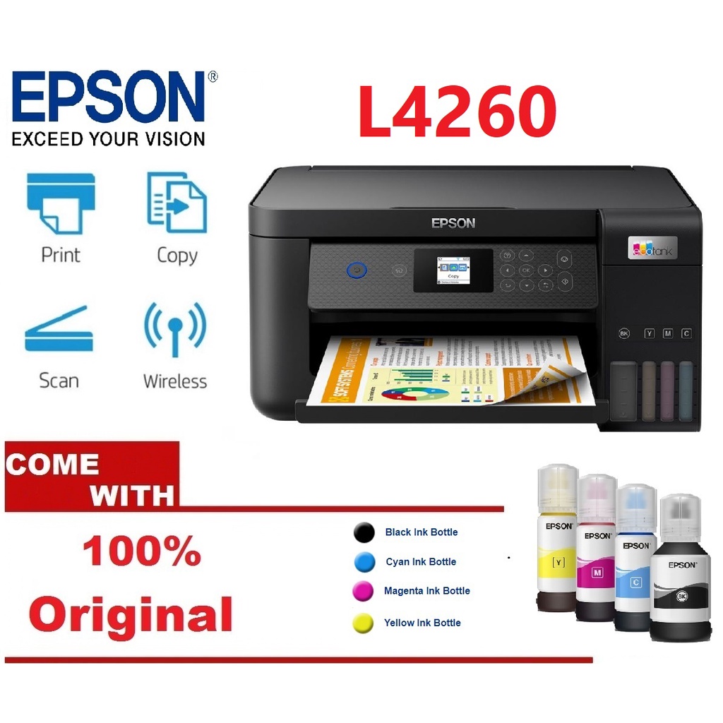 Epson L4260 Replace L4160 Copy , Scan .Print, WiFi, Double Side Printing AllinOne Ink Tank