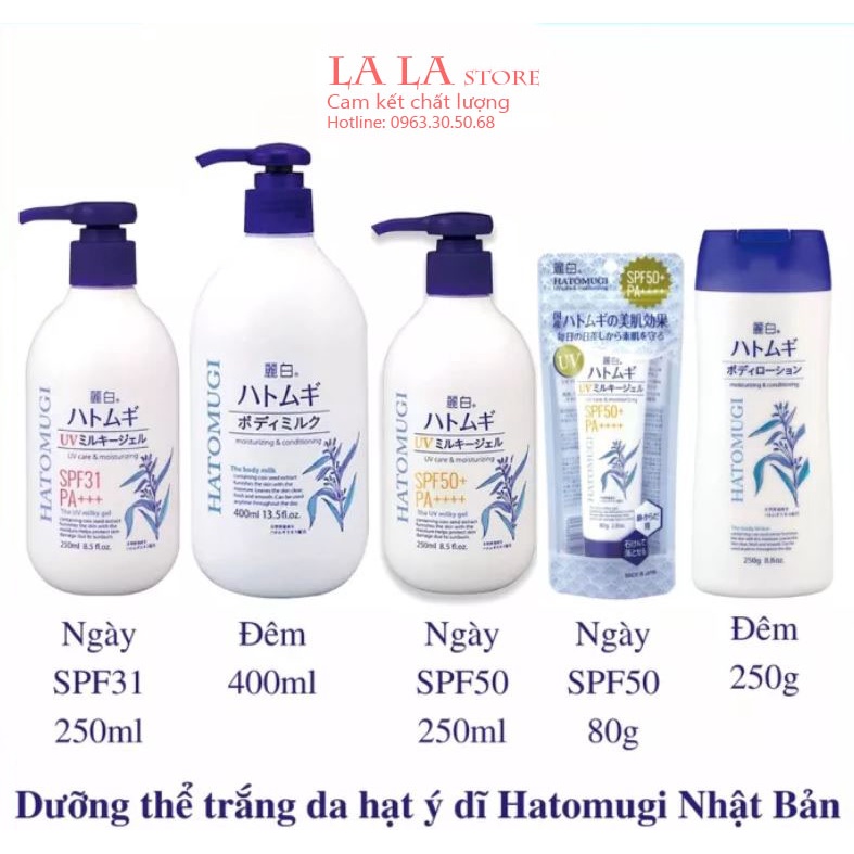 Japanese Hatomugi Body Lotion - Moisturizing, Brightening, Sunscreen