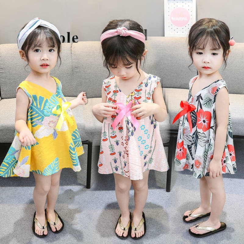 Summer Baju Baby Girls Dress Cute Sleeveless Kids Clothing Girls Dress 