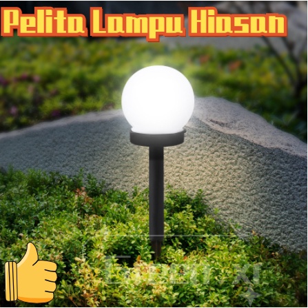 【Ready Stock】Solar Panel LED Round Ball Light Outdoor Path Landscape Lawn Garden Courtyard Lamp Pelita Lampu Hiasan