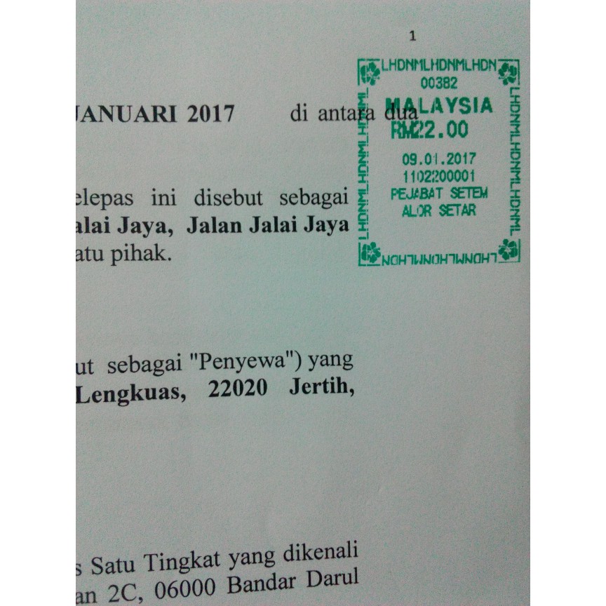 Buy Tenancy Agreement Stamping u0026 Endorsement Service LHDN 