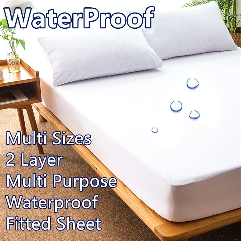 Wisjoy High Quality 2 Layer Waterproof Fitted Sheet Surface Soft And Comfy Shopee Malaysia