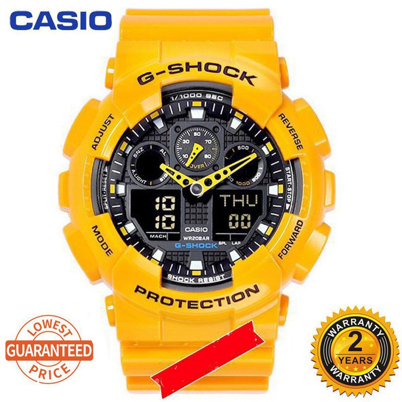 Hot Casio G Shock Ga 100 Men Analog Digital Sporty World Time Man Watch Shopee Malaysia