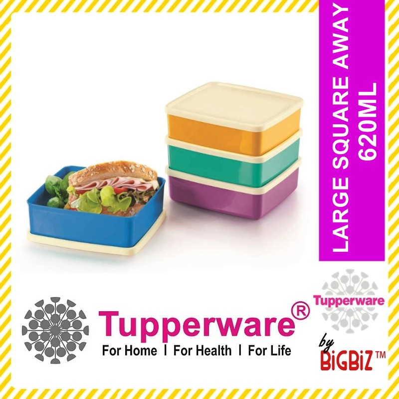 Original TUPPERWARE Large Square Away 620ml x 4pcs [ Ready Stock ]