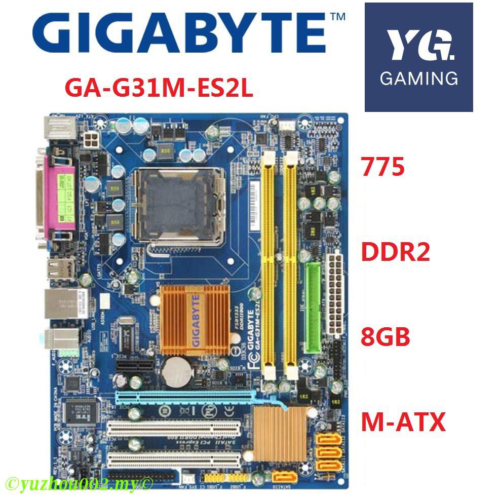 Gigabyte Ga G31m Es2c Desktop Motherboard G31 Socket Lga 775 For Core 2 Pentiumd Ddr2 4g Used G31m Es2l Mainboard Shopee Malaysia