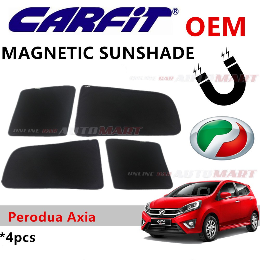 CARFIT OEM Magnetic Custom Fit Sunshade For Perodua Axia (4pcs Sets)