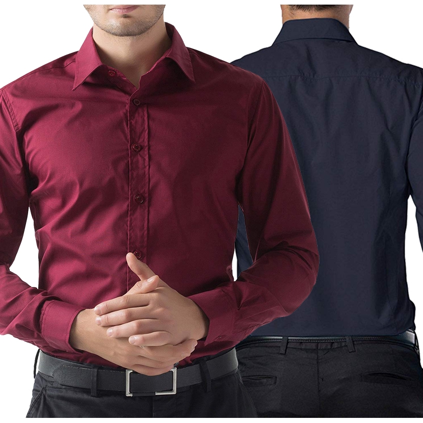 red long sleeve dress shirt