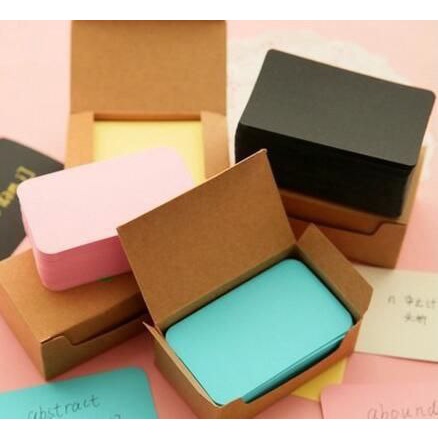 100pcs Blank Plain Card Greeting card Empty Flash Card DIY Kraft card portable message note vintage card memory card