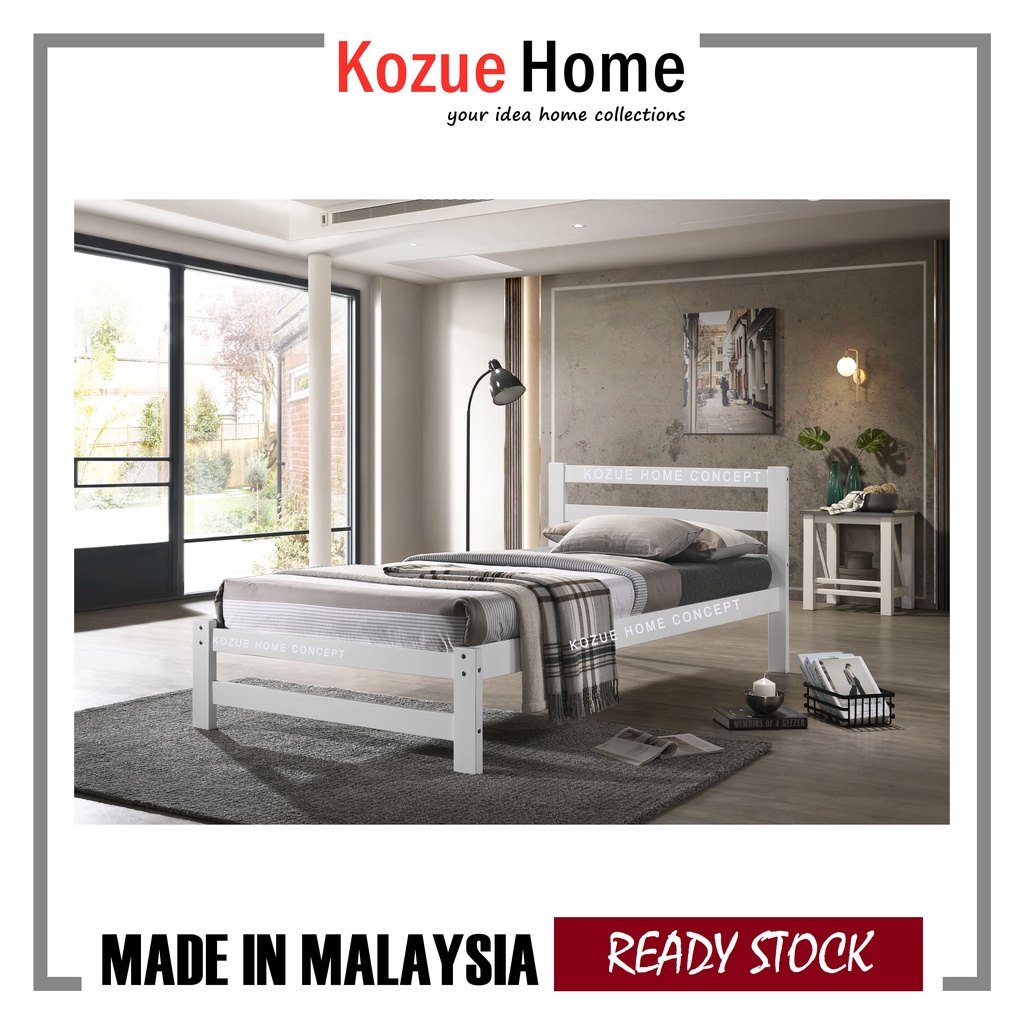 [READY STOCK] KOZUE LYON WOODEN BED / LYON SINGLE WOODEN BED / WOODEN