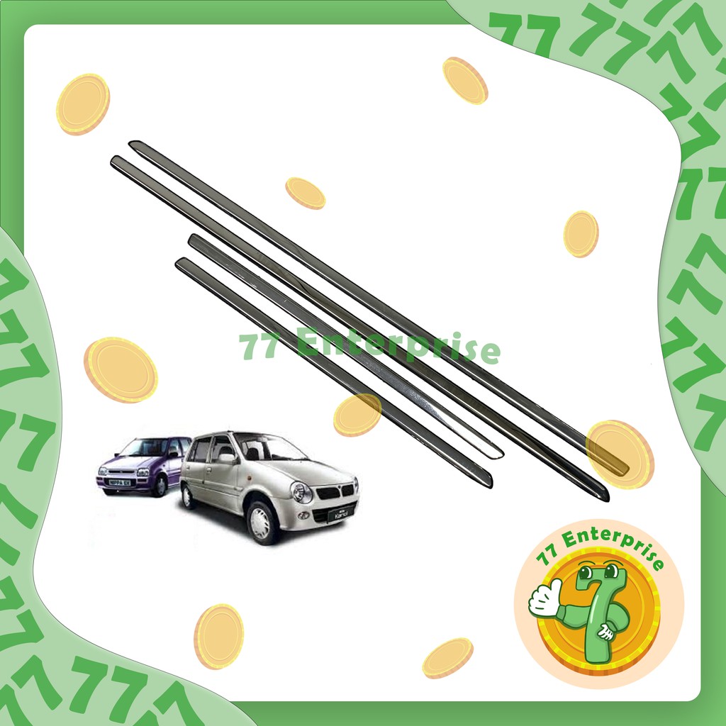 (4 PCS) PERODUA KANCIL 660 KANCIL 850 CHROME Door Belt Moulding