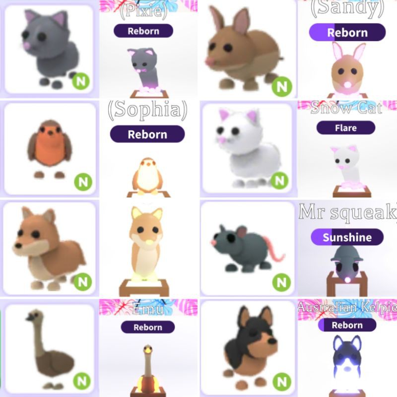 Adopt Me Neon Pets Common Rare Shopee Malaysia - on roblox adopt me how do you make a neon pet