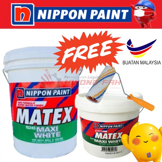 Free Gift 7 Liter Nippon Paint Super Matex Maxiwhite Wall Paint Cat Air Shopee Malaysia