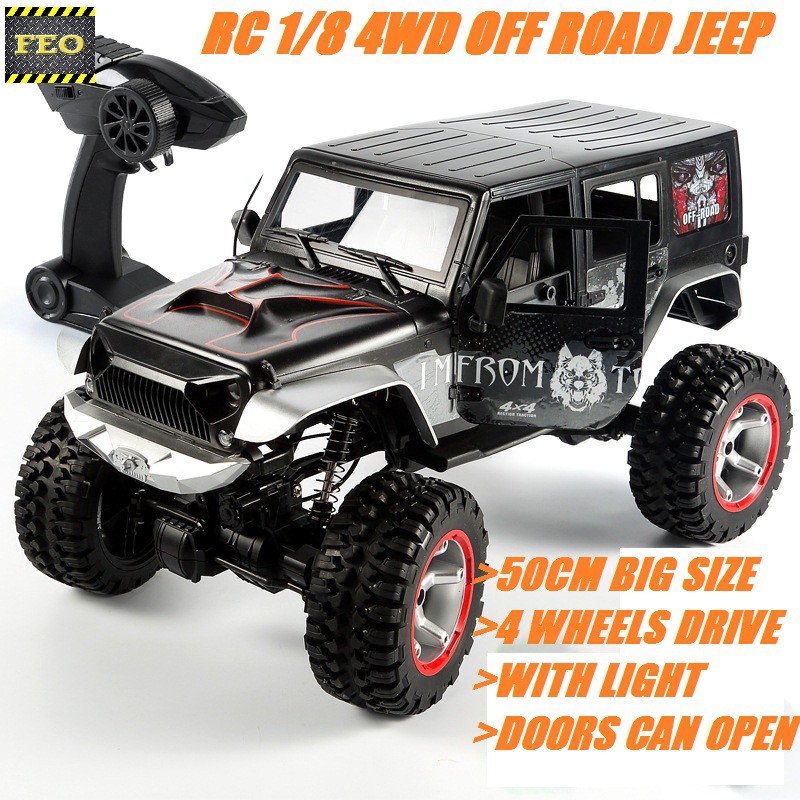 JD Jeep Wrangler Rc Car  4WD Truck Control Off Road Rock Crawler 1:8  50cm Rechargeable | Shopee Malaysia