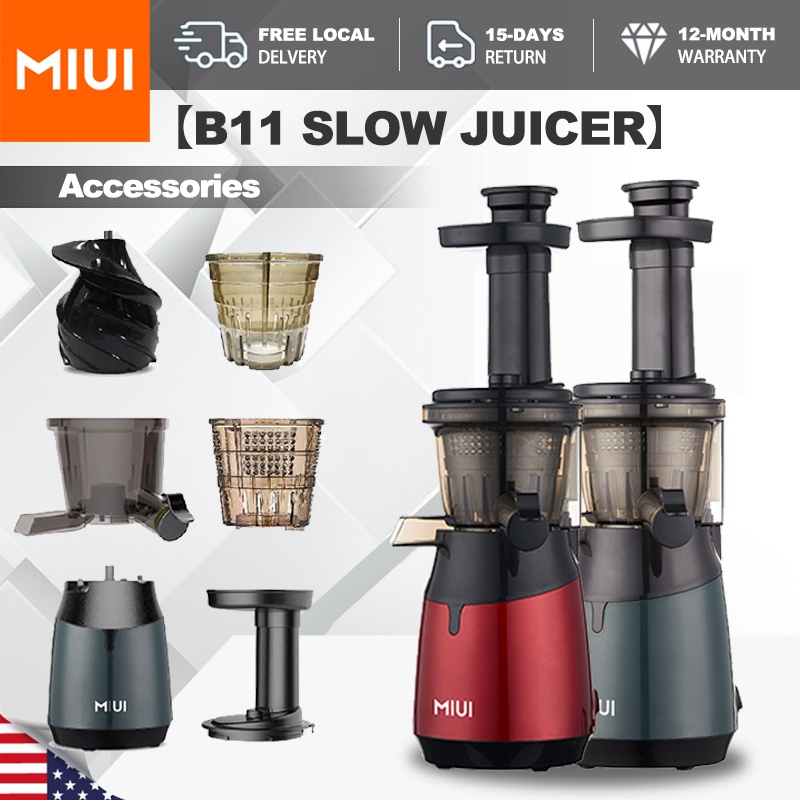 MIUI Juicer Accessories for B11 Slow Juicer Machine (Main Unit / Strainer / Ice Cream Filter / Auger / Feeder cup)