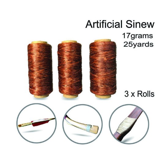 Arrouha Artificial Sinew Chestnut Color Authentic Deer Sinew 25yards 3 Rolls Shopee Malaysia