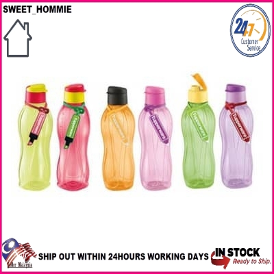Tupperware-310 ml Eco Water Bottle Set of 2 With Flip topCaps-black
