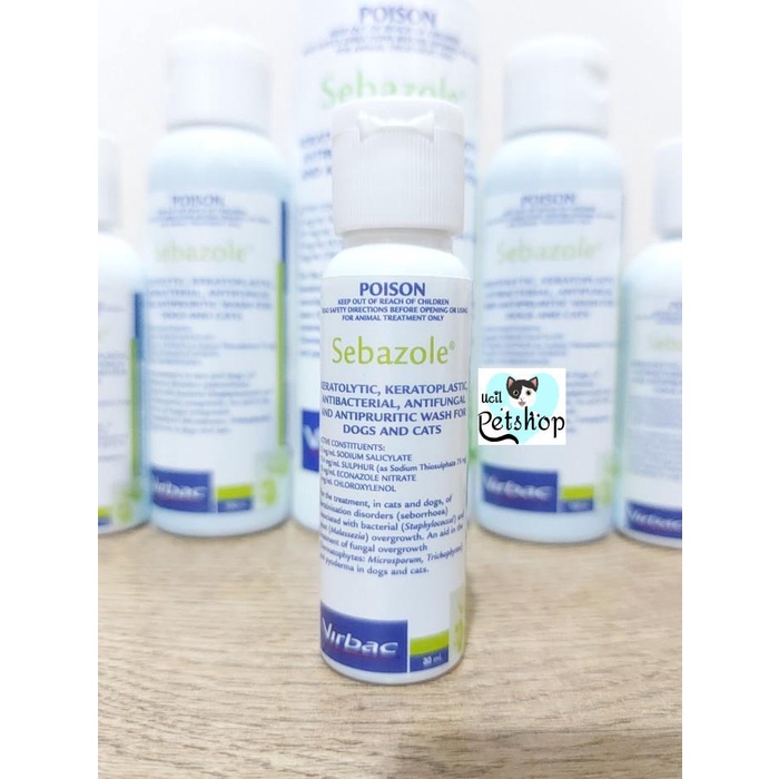 Virbac SEBAZOLE Shampoo Dog Cat Anti Fungus Bacteria Repack Shopee