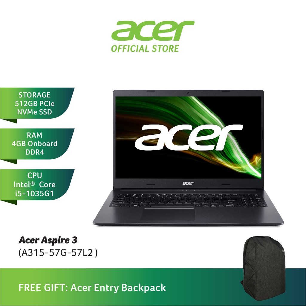 Acer Aspire 3 Laptop A315 57g 541r Indigo Blue A315 57g 57l2 Obsidian Black Shopee Malaysia