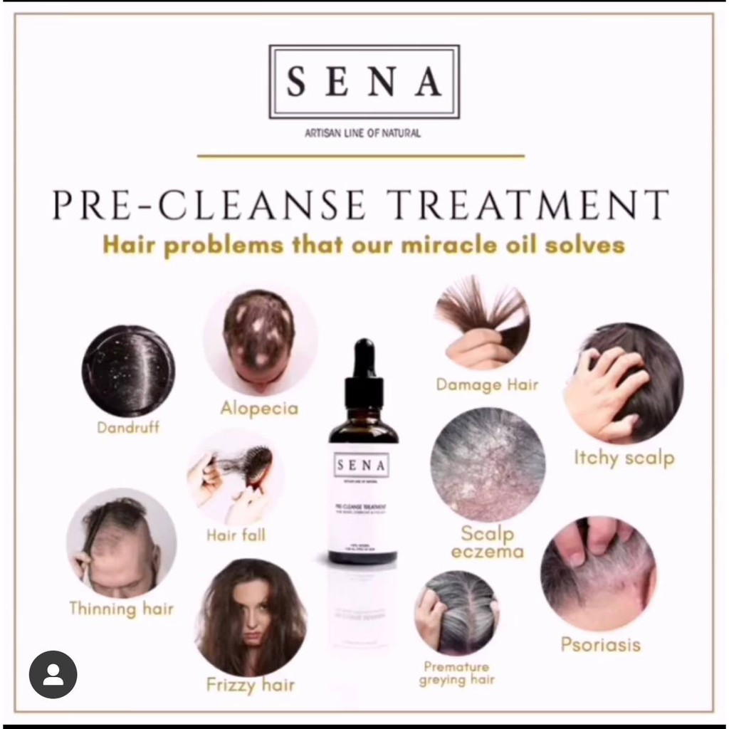 10ml Sena Pre Cleanse Treatment Hair Oil Official Master Agent Of Sena Shopee Malaysia