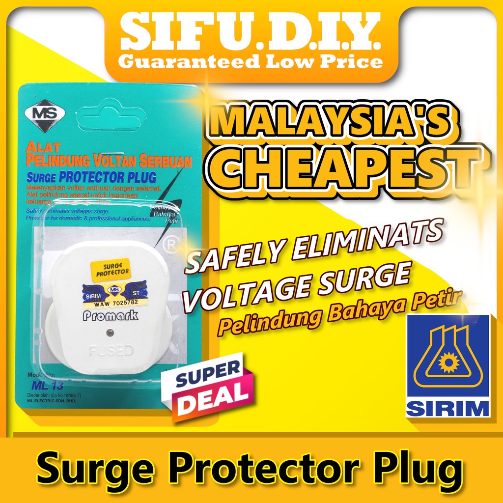 SIFU DIY SURGE PROTECTOR 13A PLUG Alat Pelindung Voltan Serbuan SIRIM