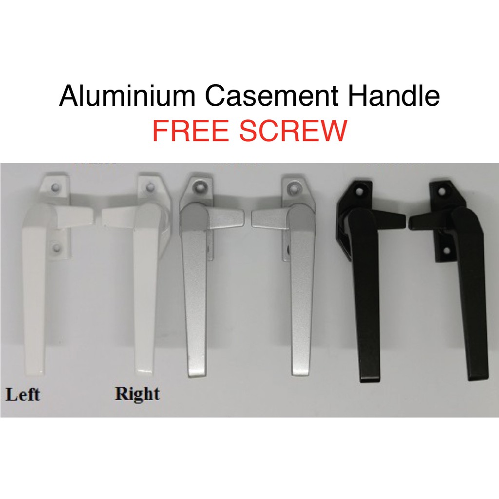 Premium Solid 608 Aluminium Window Handle / Pemegang Cermin Tingkap [NA, WHITE, BLACK] (34mm) Casement Handle DIY Home