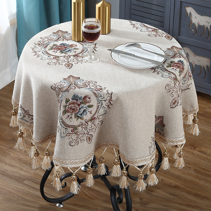 Fabric European Style Little Round, Round Side Table Tablecloth