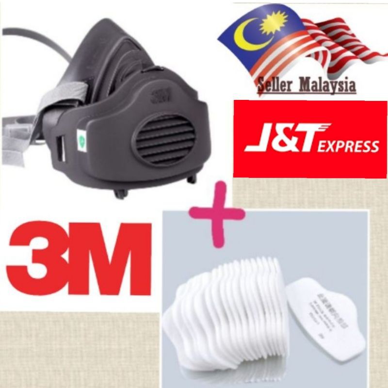 Penutup Hidung 3M 3200 Half Face Dust Gas Mask Cotton filter Paint