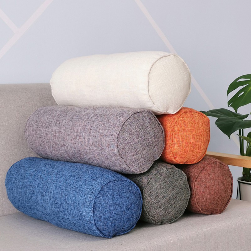 Cotton and Linen Neck Guard Cylindrical Pillow Beauty Bed Yoga Pillows
