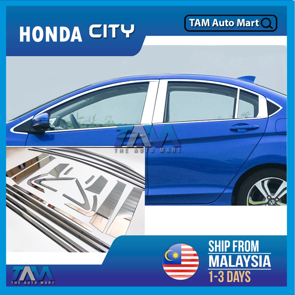 Honda City GM2 GM3 GM6 Window Chrome Lining + Door Pillar Trim For City ...