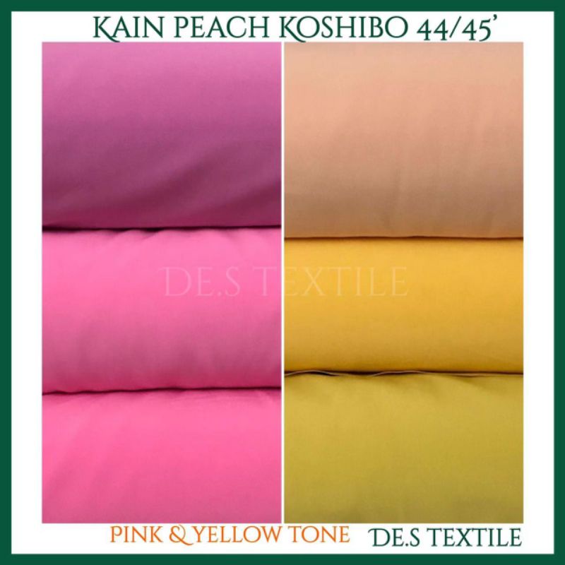 Kain Peach Koshibo 44/45' Pink and yellow tone (1meter) | Shopee Malaysia