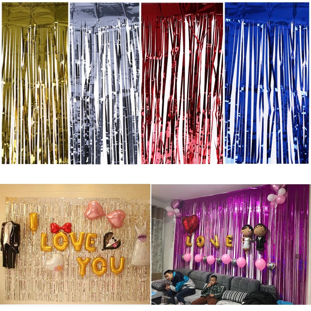 Birthday Party Curtain Door Rain Curtain Decoration Photo Booth Backdrop Garland