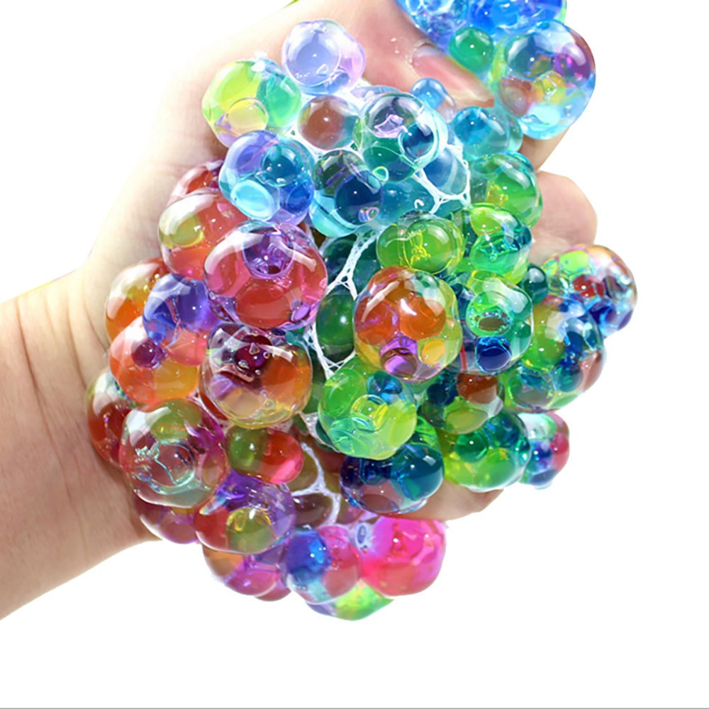 Rainbow Mesh Ball Stress Glowing Squeeze Grape Toys Anxiety Relief Stress  Ball | Shopee Malaysia