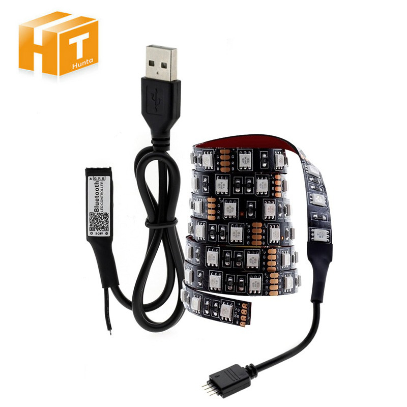 USB 5V LED Strip 5050 TV Background Lighting 60LEDs/m USB Cable+Switch Light 