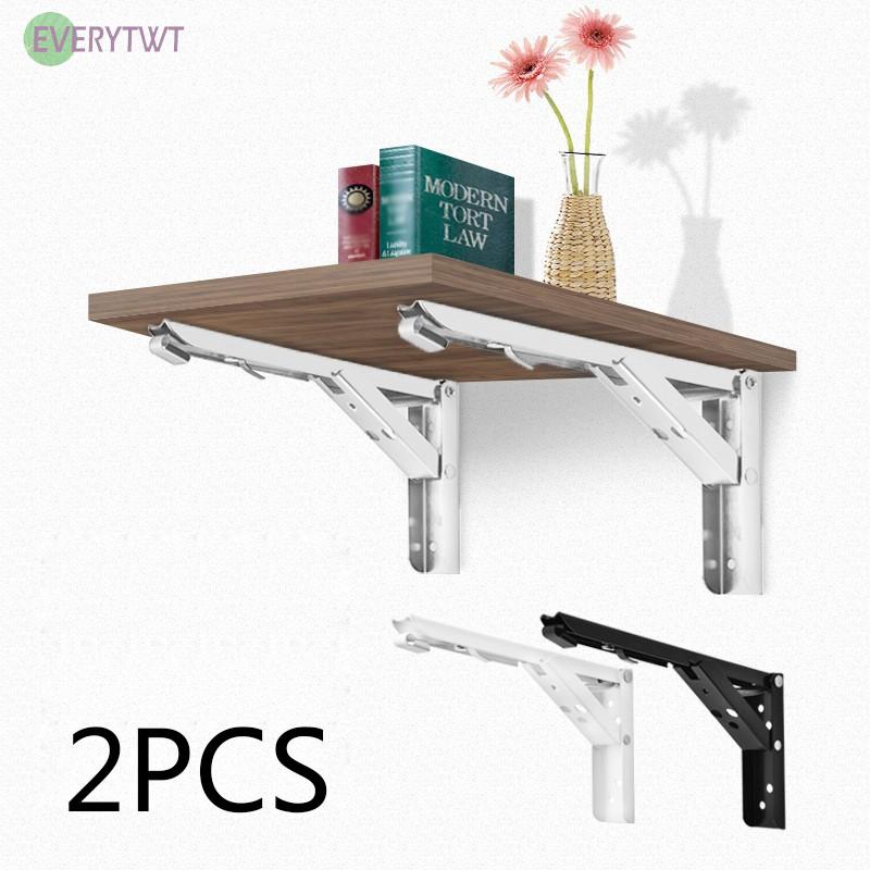 2x Multipurpose Folding Shelf Bench Table Bracket Mount Steel