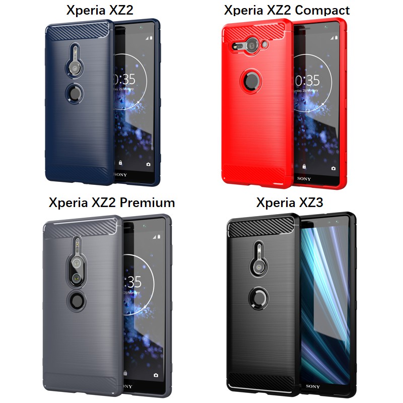 Carbon Brushed Casing Sony Xperia Xz2 Premium Xz1 Xz2 Compact Xz3 Xz4 Xz5 Xa2 Xa3 Ultra Soft Phone Case Cover Shopee Malaysia