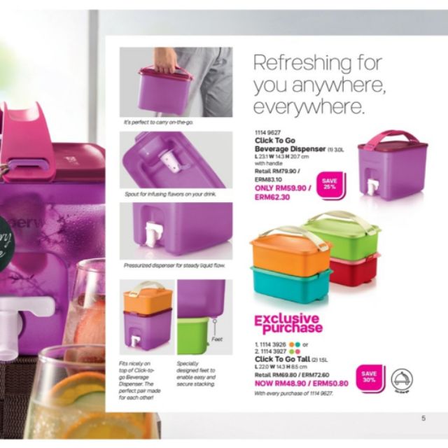 Click To Go Beverage Dispenser Tupperware Brands