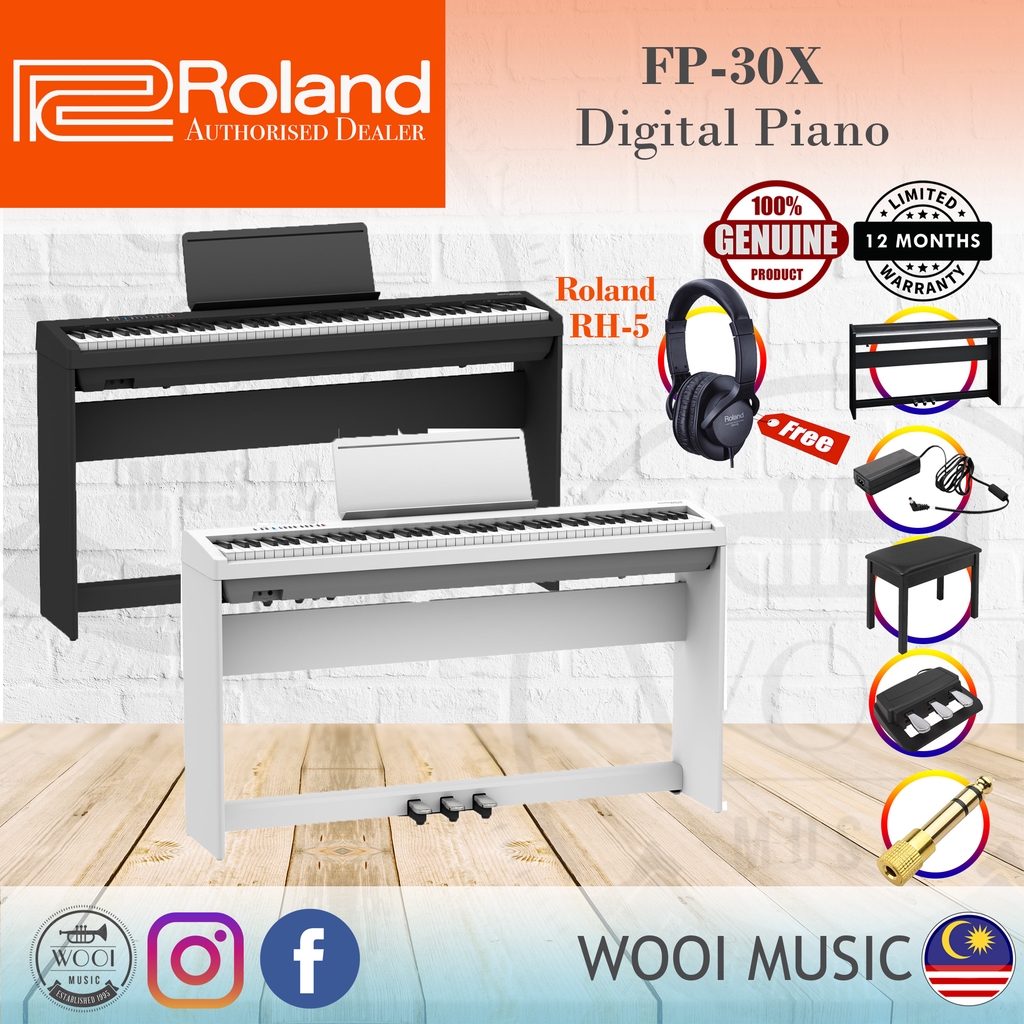 Roland Fp 30x Digital Piano Keys With Stand Pedal Board Fp30x Free Double Seat Bench Rh5 Headphone Shopee Malaysia