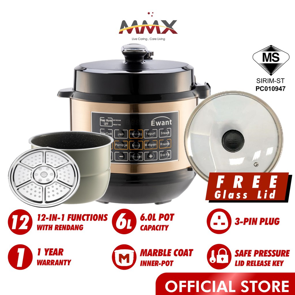 MMX Ewant 12in1 Electric Smart Pressure Cooker with Rendang Function