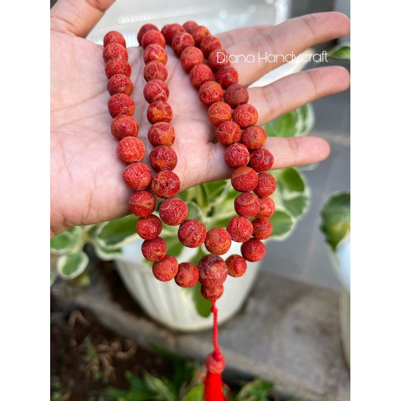 Merah Red Marjan Stone Tasbih Natural Coral Red Shopee Malaysia