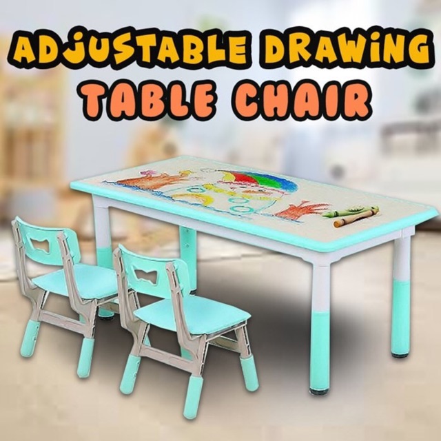 (H) ADJUSTABLE DRAWING TABLE CHAIR Shopee Malaysia