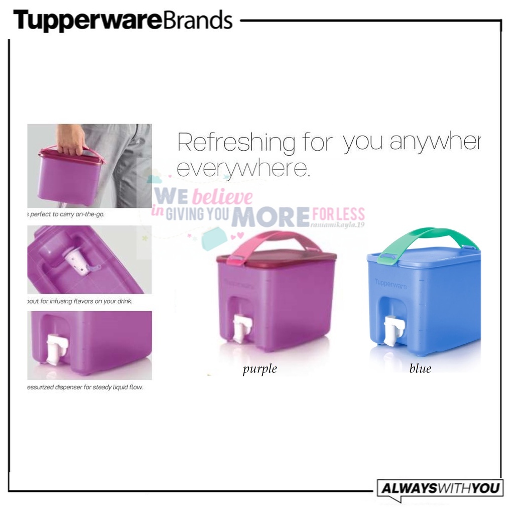 Tupperware Click To Go CTG Beverage Dispenser 3L with Click to Go Tall ...