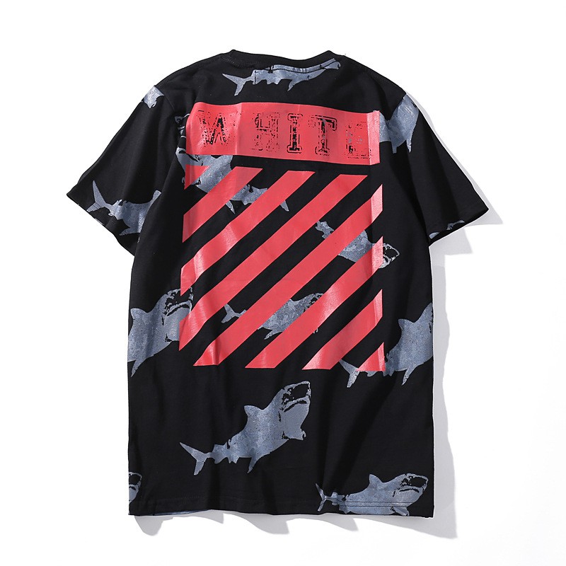 Off white shark tee hotsell