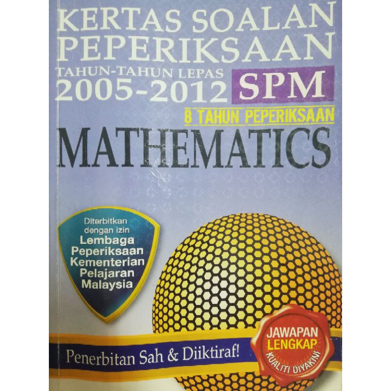 Out Of Print Kertas Soalan Peperiksaan Tahun Tahun Lepas Spm Additional Mathematics Matematik Tambahan Mathematics Spm Shopee Malaysia