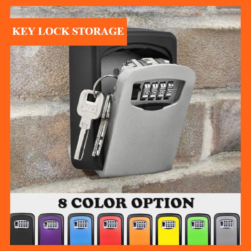 Key Storage Lock Box Wall Mount Key Safe Box Numbering Lock 4 Digits