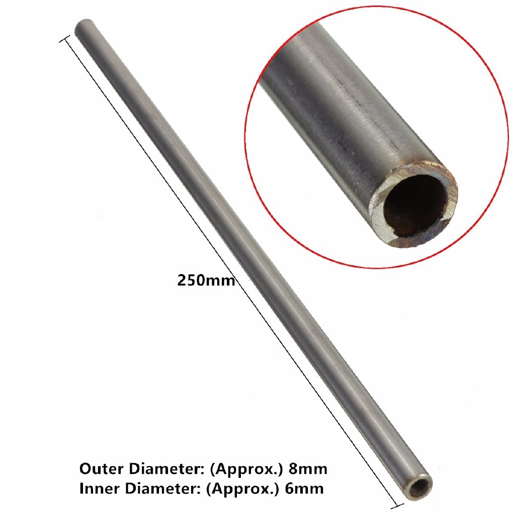 Length 250mm 1PC 304 Stainless Steel Capillary Tube Tool OD 10mm x 8mm ID 