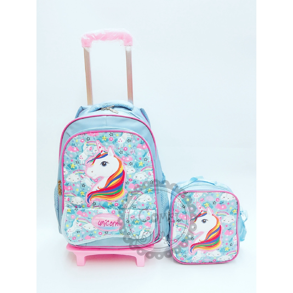 unicorn trolley school bag