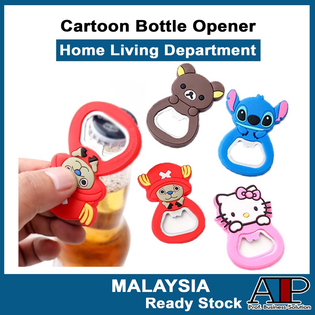 Pantry🍳 Cute Cartoon Stainless Steel Beer Bottle Opener Fridge Magnet Bottle Cap Opener